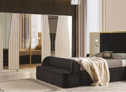 Bedroom Set Complete's Room Wood Bed Bedside tables Furniture Wardrobe 5pcs.